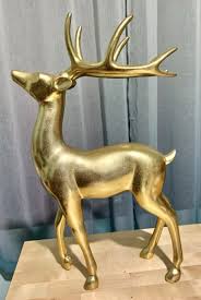 GORGEOUS LARGE SOLID METALLIC GOLD RESIN? STANDING DEER ...