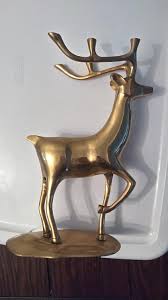 Vintage Brass Deer Figurine Sculpture Candle Holder Reindeer ...