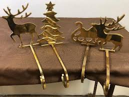 #8 4 BRASS Xmas Christmas Stocking Hangers | EstateSales ...