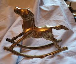 Antique Rocking Horse Gold Lustre Solid Brass Old Racing Race Grand National UK | eBay