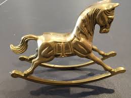 Antique Mid-Century Solid Brass Rocking Horse | eBay
