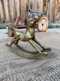 Antique Brass Rocking Horse/figurine / Rocking Horse ...