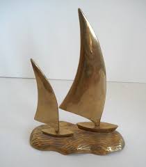 Vintage Brass Sailboat~8" H x 6.25" L-Great Condition | eBay