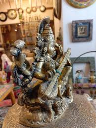 Brass Saraswati Idol ,education Study Idol, Spiritual Puja ...