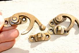 4 small box Latch catch swing arm solid brass furniture 5 cm ...