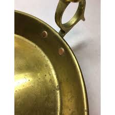 VINTAGE Extra LARGE Candle HOLDER Brass Circle HANDLE Round BASE Plain DESIGN | eBay