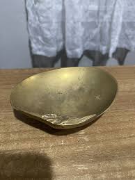 Vintage Solid Brass Clam Shell Trinket Footed Dish | eBay