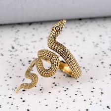 Gothic Gold snake ring, Adjustable Serpent ring, Handmade ...