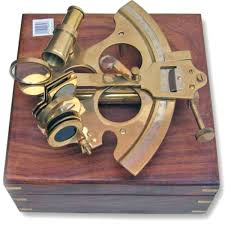 Solid Brass Ship Sextant 8" with Wooden Case - Nautical ...