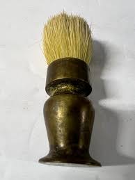 Vintage Brass Shaving Brush & Pottery Shaving Soap Holder - Etsy