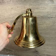 Vintage Solid Brass Large Golden Hind Ship Nautical Fog Bell | Galleon Maritime Fire Art Collectible | Wall Mounted Boat Hanging Rustic Bell - Etsy