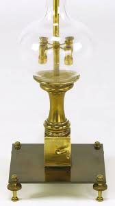 Stiffel Tall Clear, Glass and Brass Mechanical Table Lamp ...