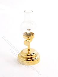 Miniature Brass LED Hurricane Table Lamp with Wand for ...