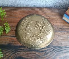 Vintage Brass Candle Plate: Mid-century Trinket Tray, Wall ...