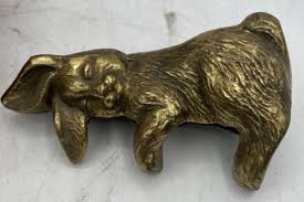 Vintage Sleeping Brass Bunny Book/Shelf Sitter Bombay Company Rare | #4691357218