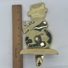 Vintage Gold Tone Snowman Stocking Hook K-mart Mantle ...