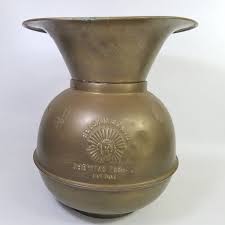 Vtg Redskin Chewing Tobacco Spittoon Cuspidor Cut Plug Double Sided Brass 10" | eBay