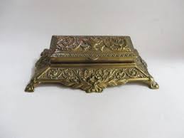 Vintage Stamp Box Solid Brass Art Nouveau - Etsy