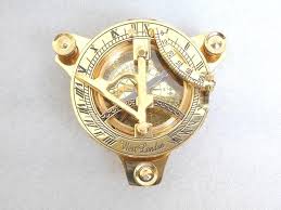 Personalized Brass Sundial Compass With Teak Wood Box - Etsy