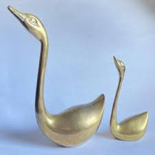 Brass Swan Figures - Etsy