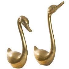 Pair of Brass Geese at 1stDibs | brass goose, brass geese pair, vintage brass geese