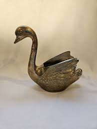 Vintage Mid Century Solid Brass Swan Planters | eBay