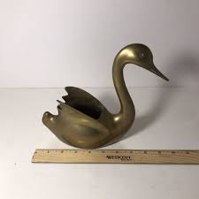Pair Of Vintage Mid Century Solid Brass Swan Planters 8” x 9” | eBay Australia