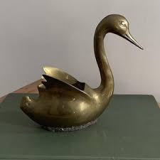 Vintage Large Brass Swan Planter, Wedding Brass, Brass Swan Centerpiece, Large Brass Swan, Hollywood Regency Wine Cooler - Etsy