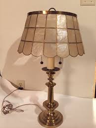 Beautiful Vintage Brass Table Lamp with Capiz Shell Shade ...