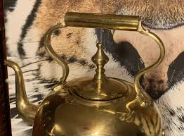 ANTIQUE MOROCCAN BRASS TEA KETTLE POT ON STAND 19TH CENTURY ...