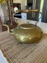 Vintage Brass Footed Tea Kettle Teapot - Etsy