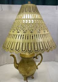 Yellow Metal Teapot Lamp With Punched Metal Shade - Etsy