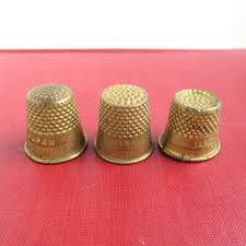 3 Solid Brass Thimbles - Vintage, Marked JAPAN - Thinner W/ Darkness & Wear - Etsy