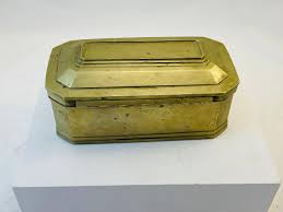 Early Brass Tobacco Hinged Box - Etsy