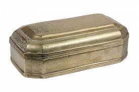 Lot - BRASS TOBACCO BOX - Early 19th c Large Coffin Top ...