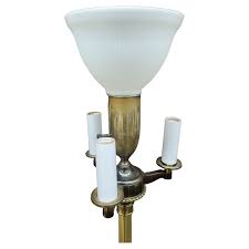 Victorian Torchiere Floor Lamp: Handkerchief Glass Shade ...