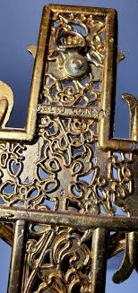 Vtg. 9"Gallo Co. NYC Gold Tone Metal Filigree INRI Crucifix ...