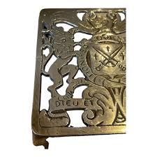 Vintage Gold Brass Pot Holder Hot Plate Saucepan Plate ...