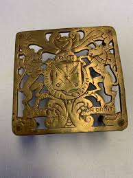 Antique Brass Tea Pot Stand, Royal Coat of Arms design | eBay