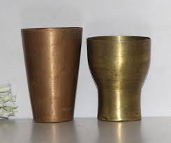 Antique Brass Glass Cup Original Old Hand Crafted Engraved 91 | eBay