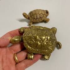 2pc Lot Vintage Heavy Brass Turtle Jewelry Box With Figurine Set 1960s Antique Collectible Tortoise Jewellery Box - Etsy