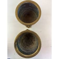Unique Pair of Vintage Chinese Brass Planter with Foo Dog Handles | eBay