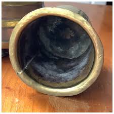 Antique 19th Century Copper and Brass Dutch Doofpot, Small Size. For Sale at Ruby Lane