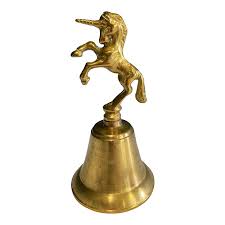 Vintage Brass Unicorn Bell | Chairish