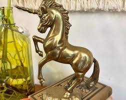 Vintage Solid Brass Unicorn Figurine | 1960s Magical Unicorn | Mythical Home Decor | Mid-century Brass Art | Collectible Fantasy Statue - Etsy