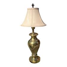 Vintage Solid Brass Shell Design Lamp | Chairish