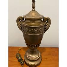 2000s Chapman Bronze Table Lamp With Black Shade | Chairish