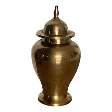 Polished Brass Lidded Urn | Chairish