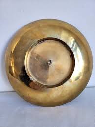 Vintage Enameled Brass Bowl: Etched Floral Pattern, Desktop ...