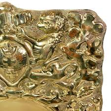 Pair of Dutch Pressed Brass Wall Lights For Sale at 1stDibs